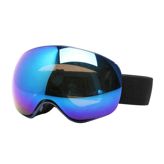 亚马逊双层成人可卡近视镜雪地防雪盲防雾大球面防UV紫外线滑雪护目镜